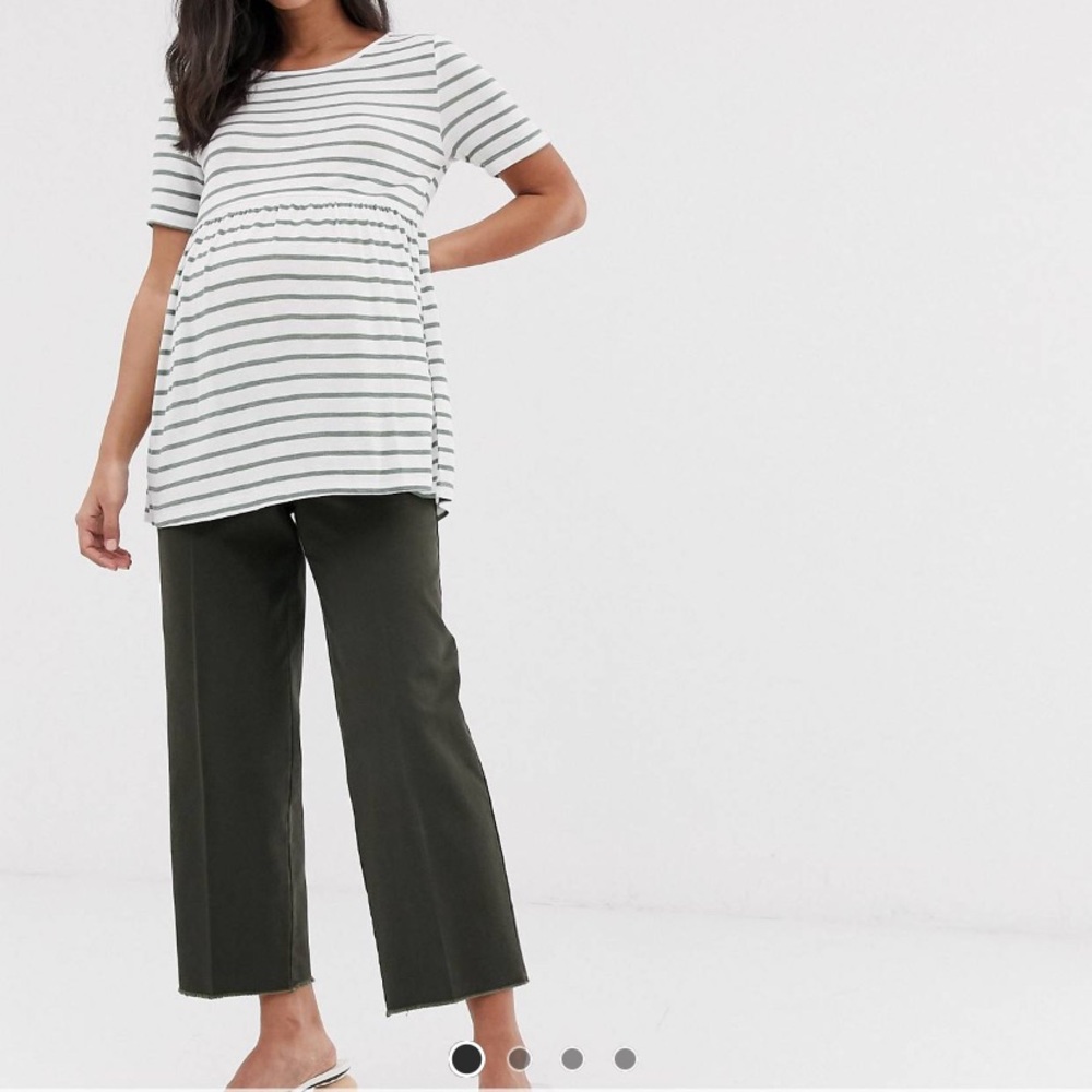 ASOS Maternity Olive Cropped Pants
